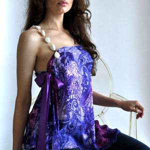 White Agatha Silk One Shoulder Top